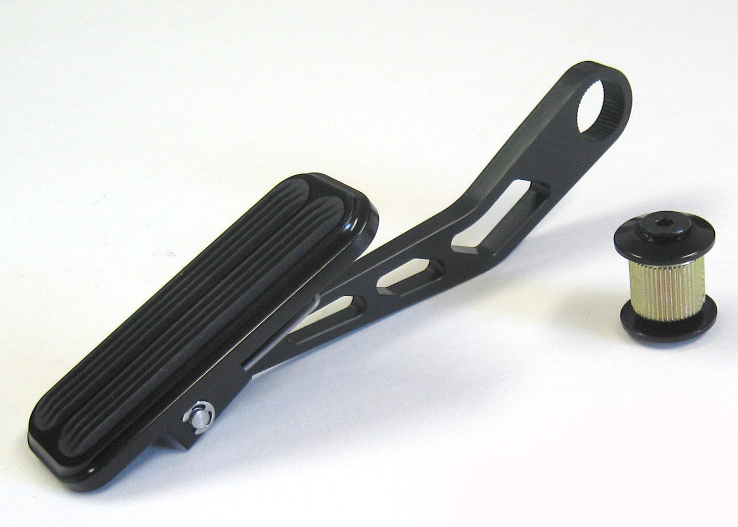 BLACK THROTTLE PEDAL FOR LOKAR DRIVE-BY-WIRE WITH RUBBER INSERT