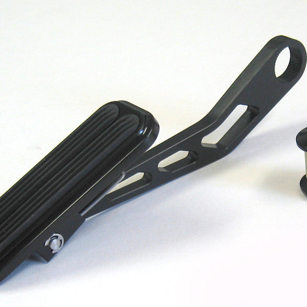 BLACK THROTTLE PEDAL FOR LOKAR DRIVE-BY-WIRE WITH RUBBER INSERT