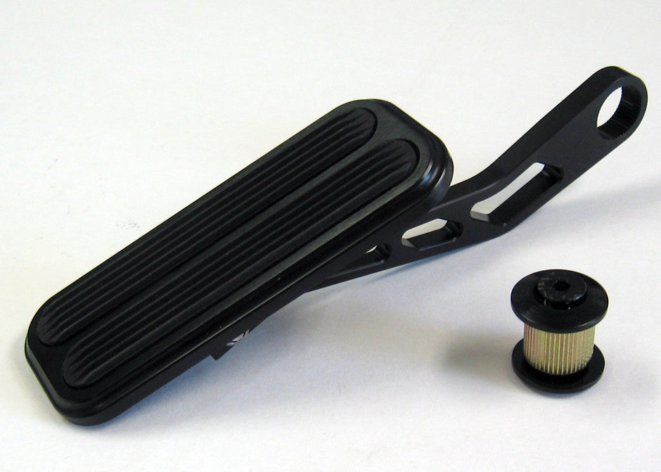XL BLACK THROTTLE PEDAL FOR LOKAR DRIVE-BY-WIRE WITH RUBBER INSERT