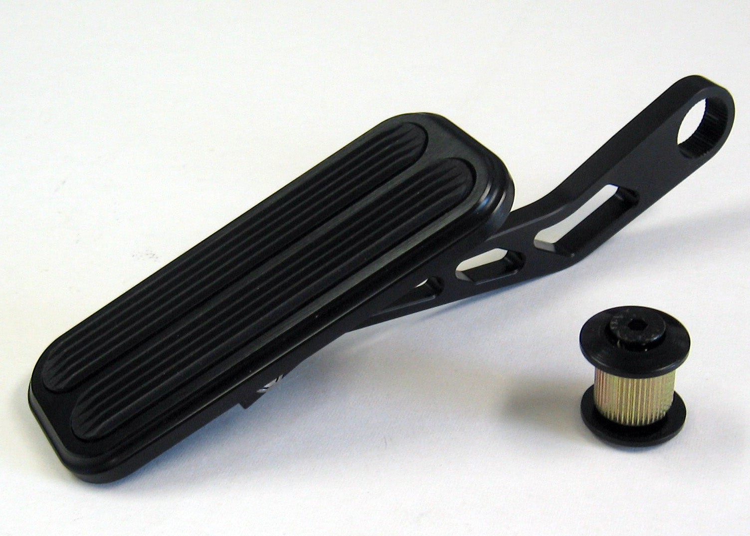 XL BLACK THROTTLE PEDAL FOR LOKAR DRIVE-BY-WIRE WITH RUBBER INSERT