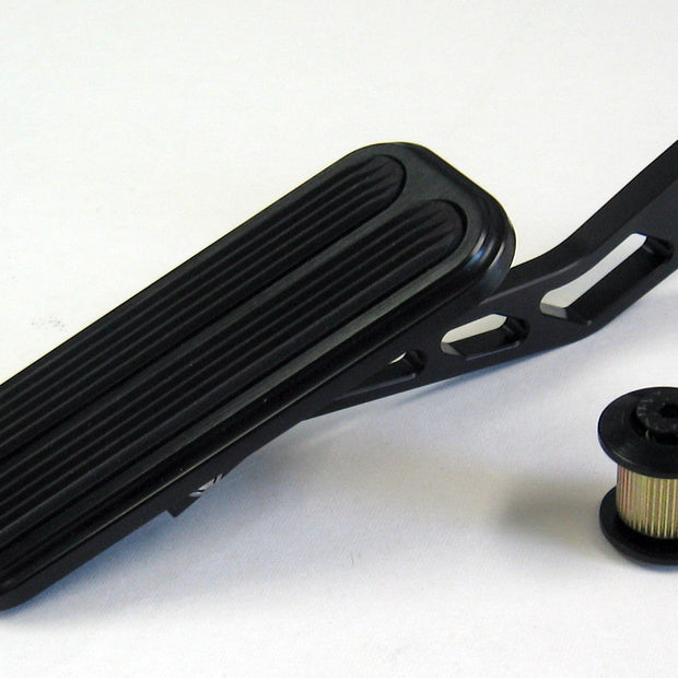 XL BLACK THROTTLE PEDAL FOR LOKAR DRIVE-BY-WIRE WITH RUBBER INSERT
