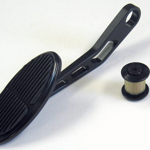 STANDARD OVAL BLACK THROTTLE PEDAL FOR LOKAR DRIVE-BY-WIRE WITH RUBBER INSERT