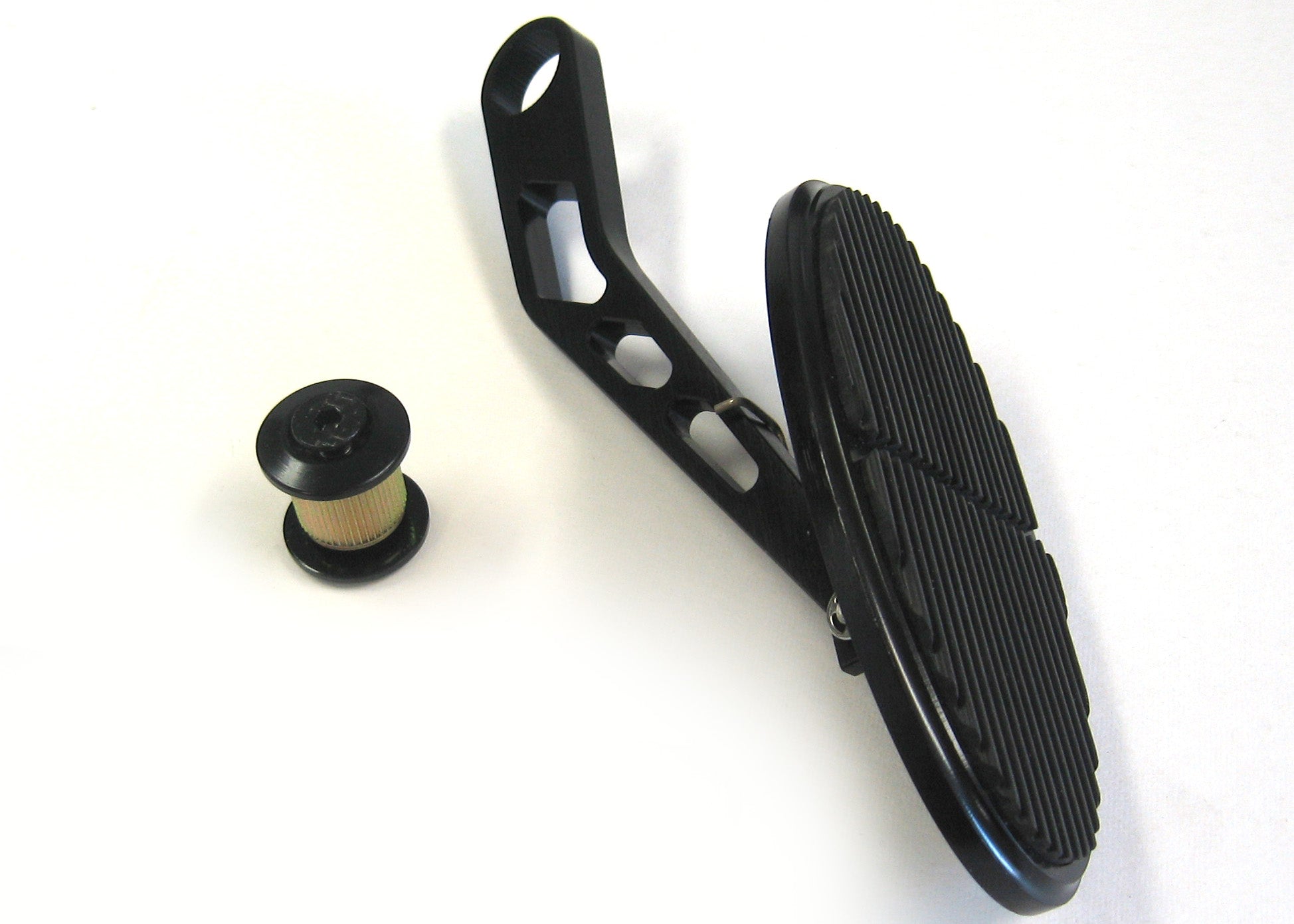 XL OVAL BLACK THROTTLE PEDAL FOR LOKAR DRIVE-BY-WIRE WITH RUBBER INSERT