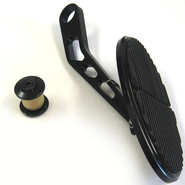 XL OVAL BLACK THROTTLE PEDAL FOR LOKAR DRIVE-BY-WIRE WITH RUBBER INSERT