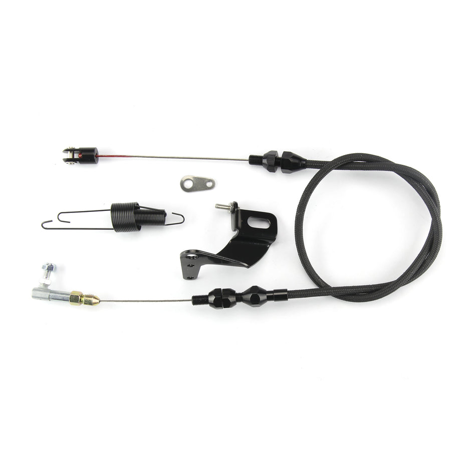 36" UNIVERSAL BLACK HOUSING THROTTLE CABLE W/ BLACK FITTINGS W/ XSRK-4000