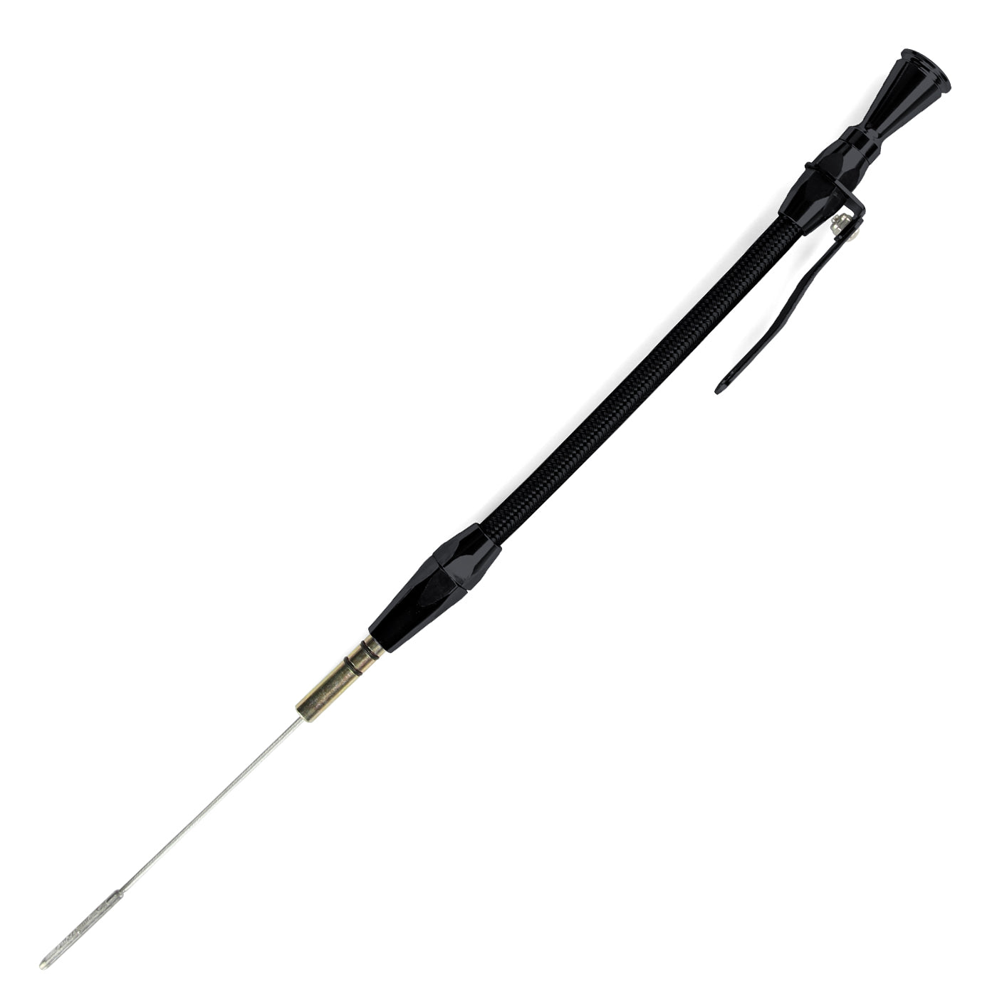 HI-TECH FLEXIBLE BLACK STAINLESS ENGINE DIPSTICK 1986-95 FORD 302 5.0L PUSH INTO BLOCK DRIVER'S SIDE