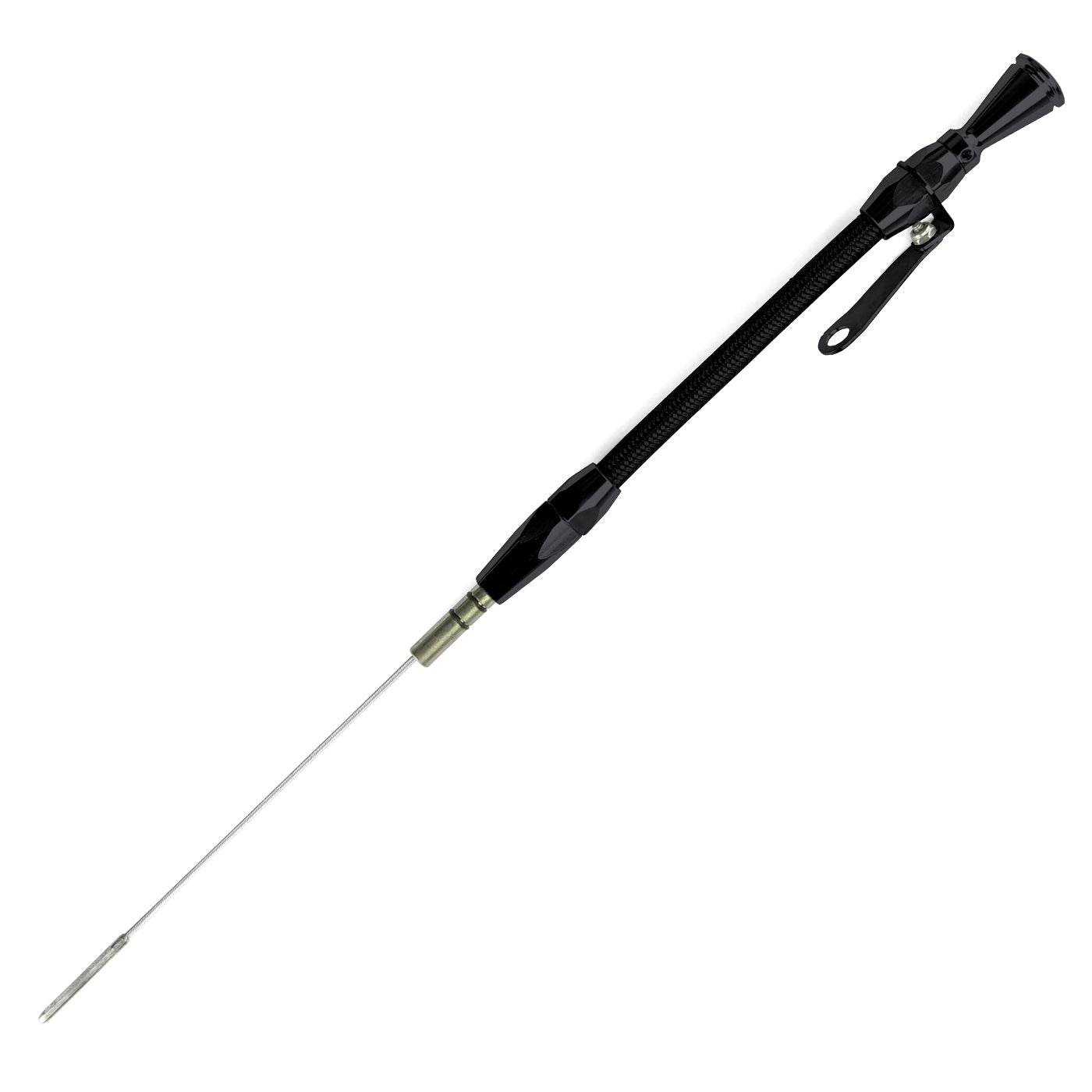 HI-TECH FLEXIBLE BLACK STAINLESS ENGINE DIPSTICK EARLY FORD 289/302 THROUGH TIMING CHAIN COVER