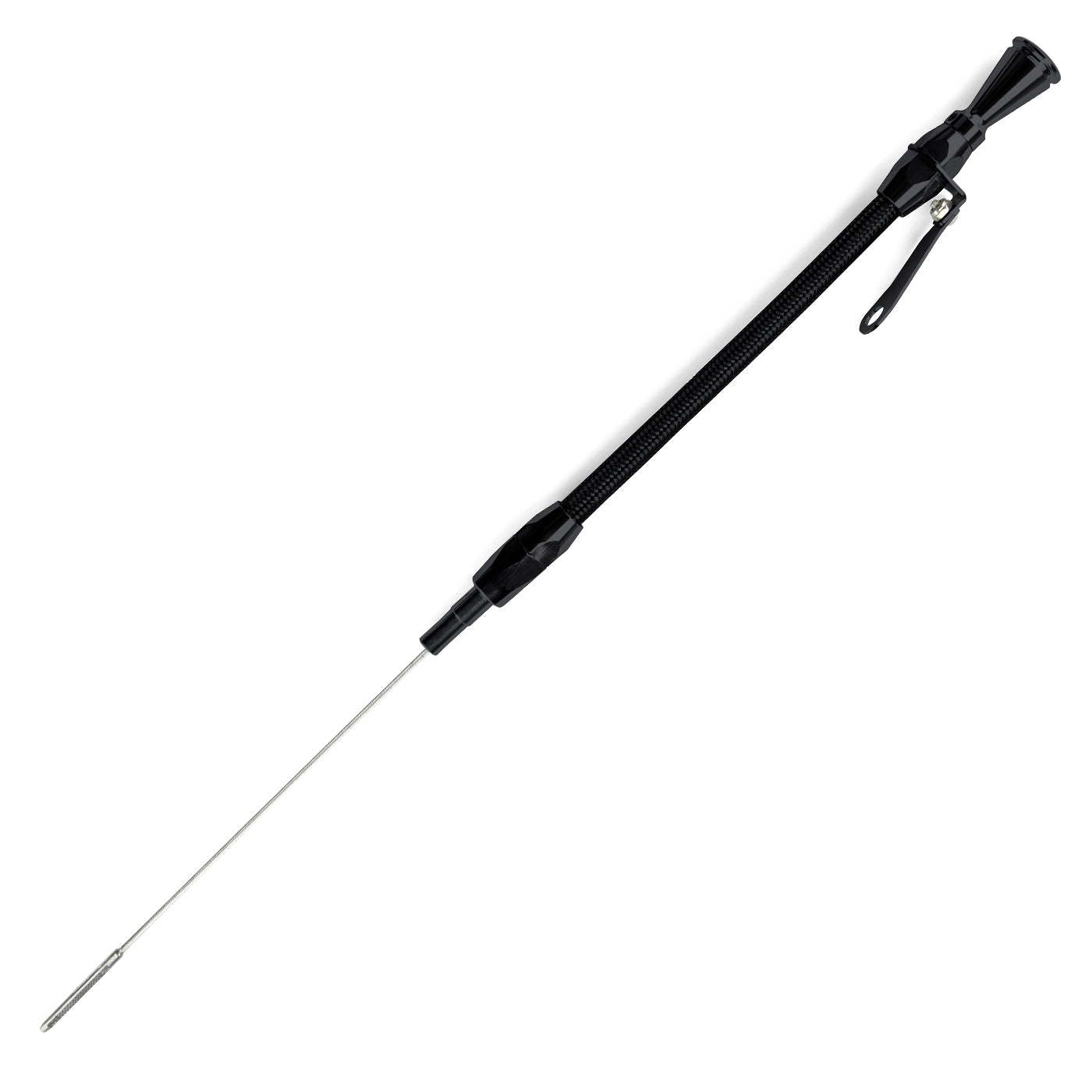 HI-TECH FLEXIBLE BLACK STAINLESS ENGINE DIPSTICK FORD FE PUSH INTO BLOCK/FRONT SUMP