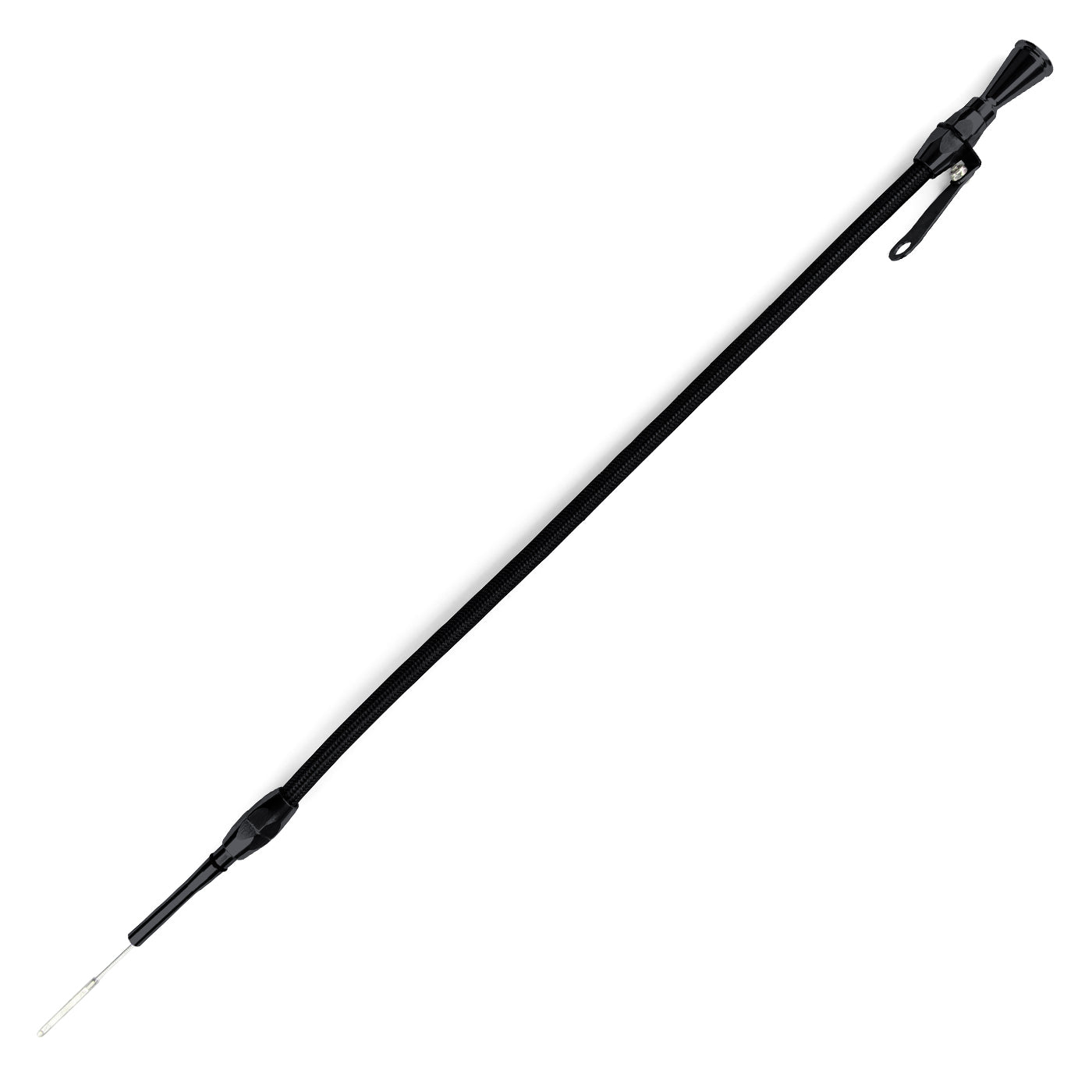 HI-TECH FLEXIBLE BLACK STAINLESS ENGINE DIPSTICK 1994 & LATER FORD 4.6 MODULAR, 2 VALVE PUSH INTO BLOCK PASSENGER' SIDE