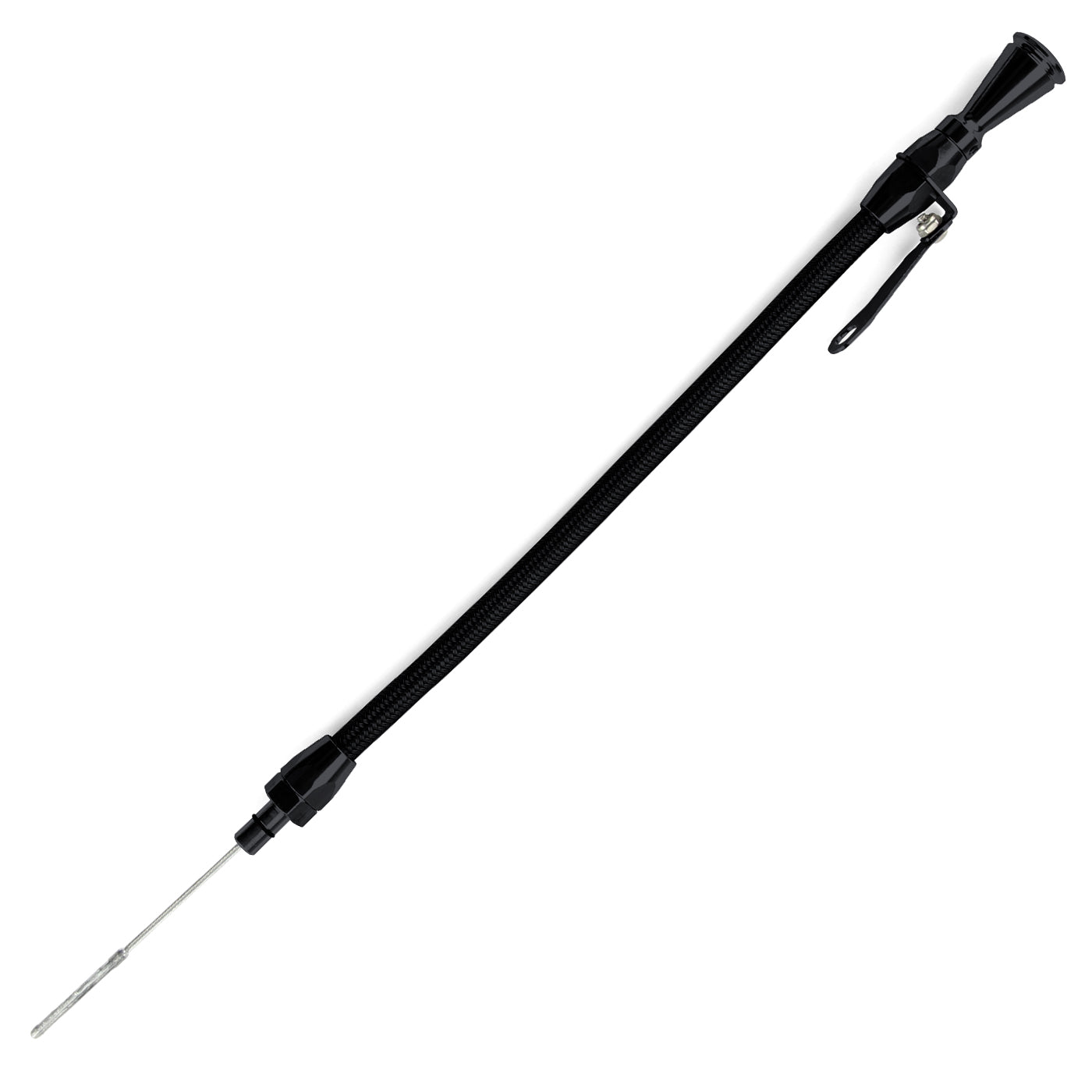 HI-TECH FLEXIBLE BLACK STAINLESS ENGINE DIPSTICK 5.7L/6.1L HEMI PUSH INTO BLOCK PASSENGER'S SIDE/REAR SUMP TRUCK PAN