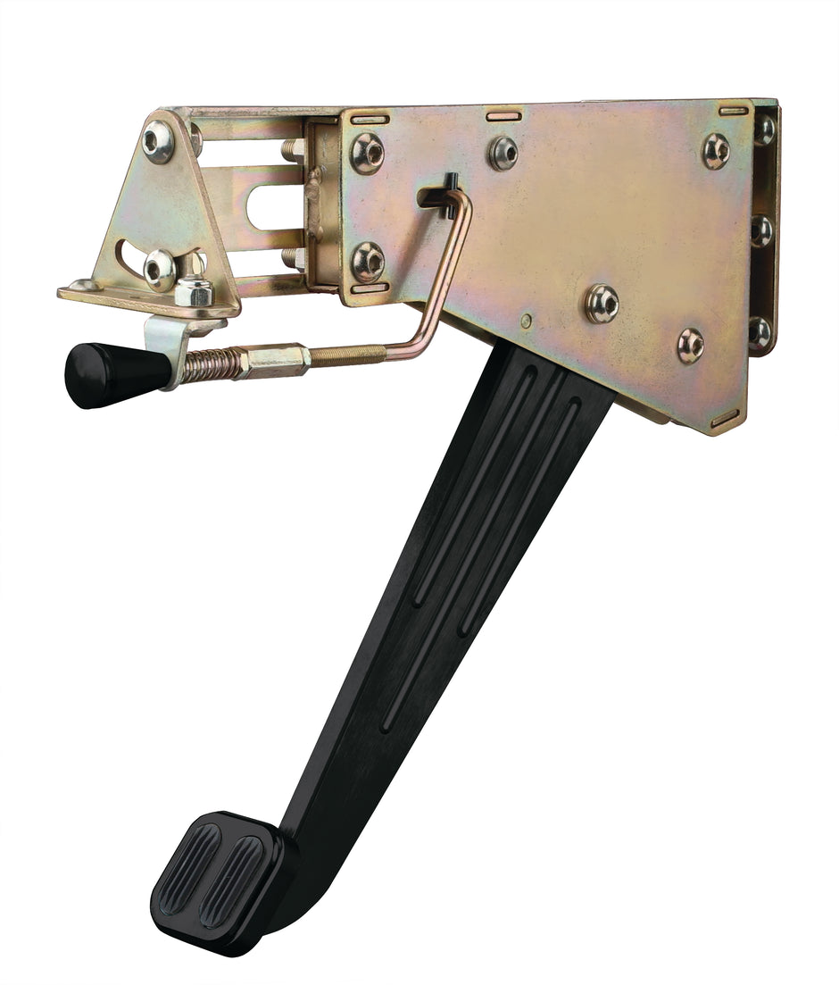 UNDER-THE-DASH BLACK EMERGENCY FOOT BRAKE WITH SOLID ARM AND RUBBER INSERT PAD