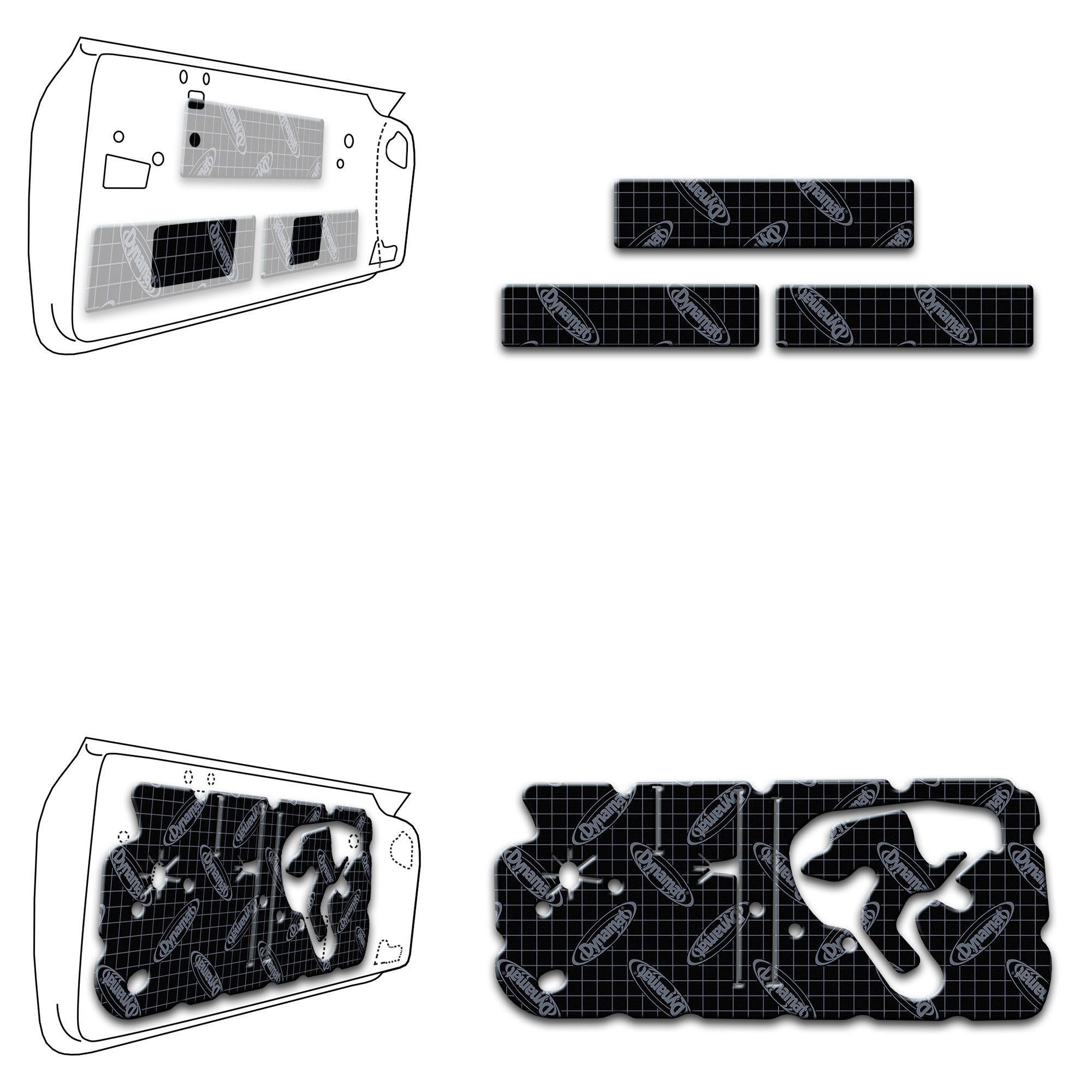1967 Camaro / Firebird Dynamat Xtreme Sound Deadening Door Kit - XGM F1 D2