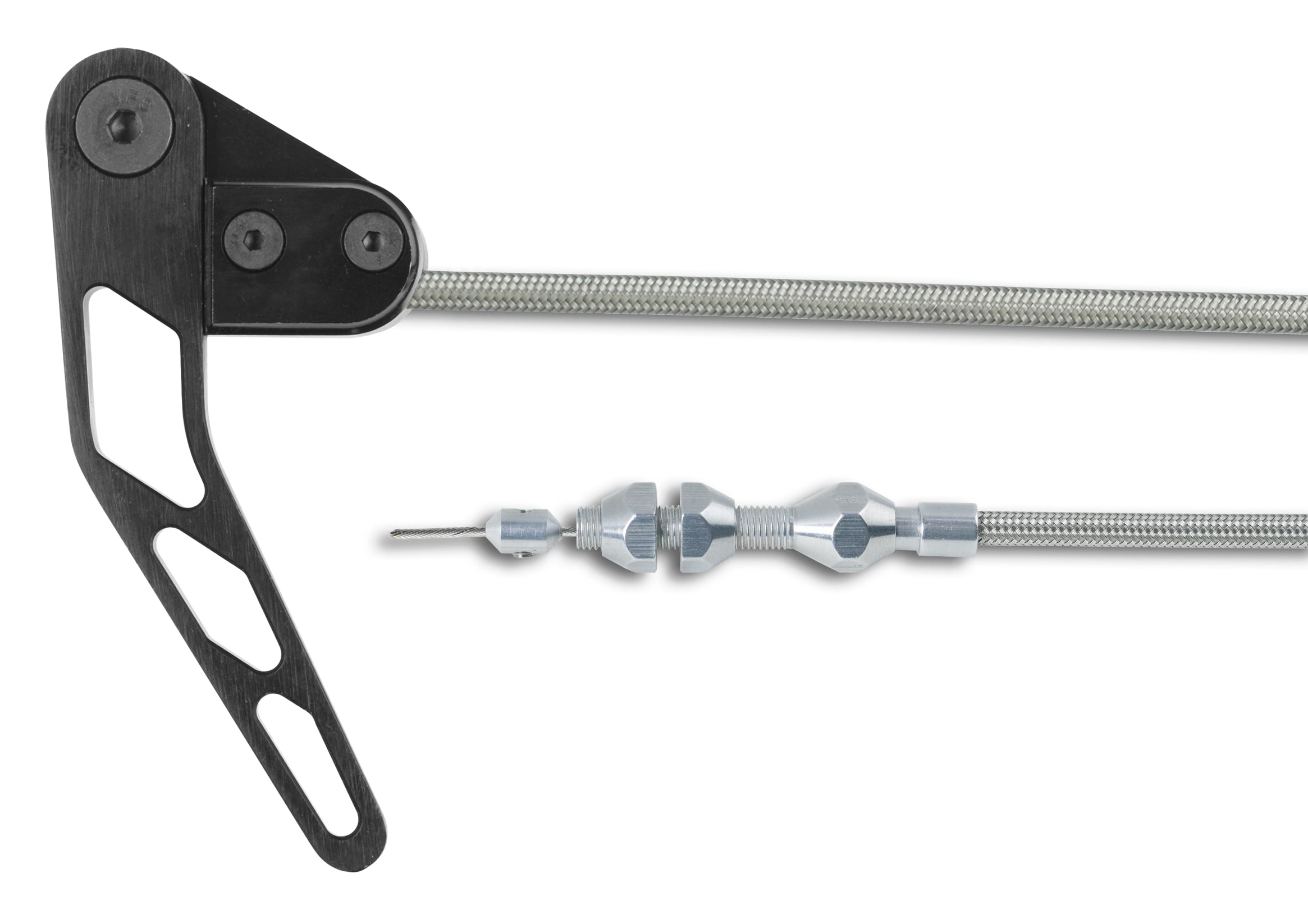 BLACK HI-TECH STAINLESS HOOD RELEASE CABLE KIT