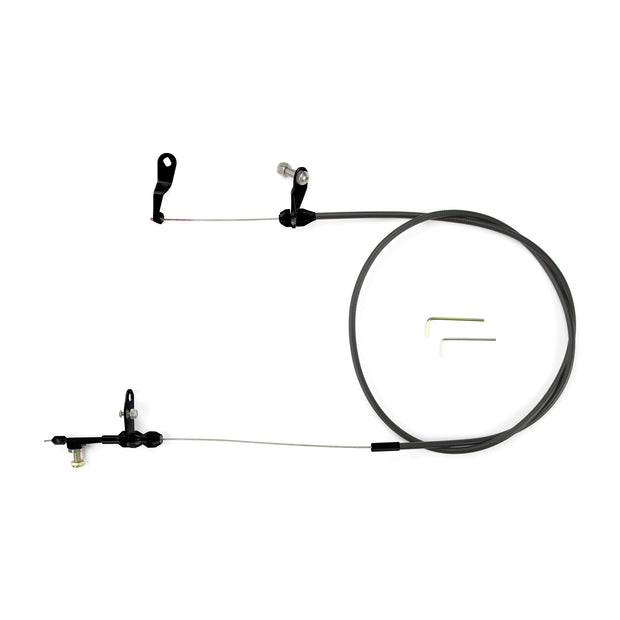 48" UNIVERSAL BLACK HOUSING C-6 KICKDOWN CABLE W/ BLACK FITTINGS