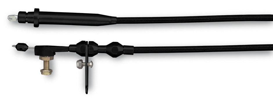 42" HI-TECH BLACK STAINLESS STEEL HOUSING TH-200 KICKDOWN CABLE W/ BLACK FITTINGS