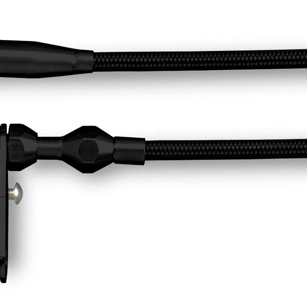 42" HI-TECH BLACK STAINLESS STEEL HOUSING TH-350 KICKDOWN CABLE W/ BLACK FITTINGS
