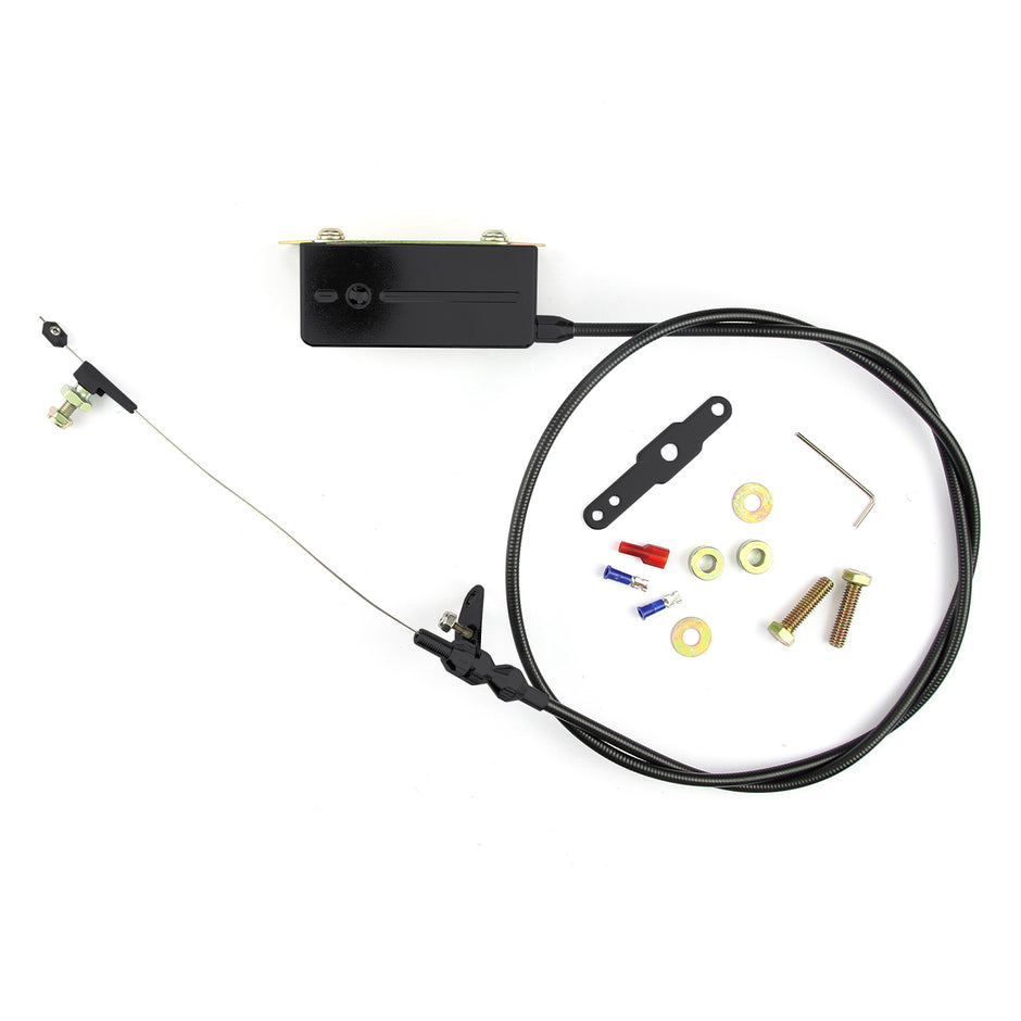 48" UNIVERSAL BLACK HOUSING ELECTRIC TH-400 BLOWER DRIVE KICKDOWN CABLE W/ BLACK FITTINGS