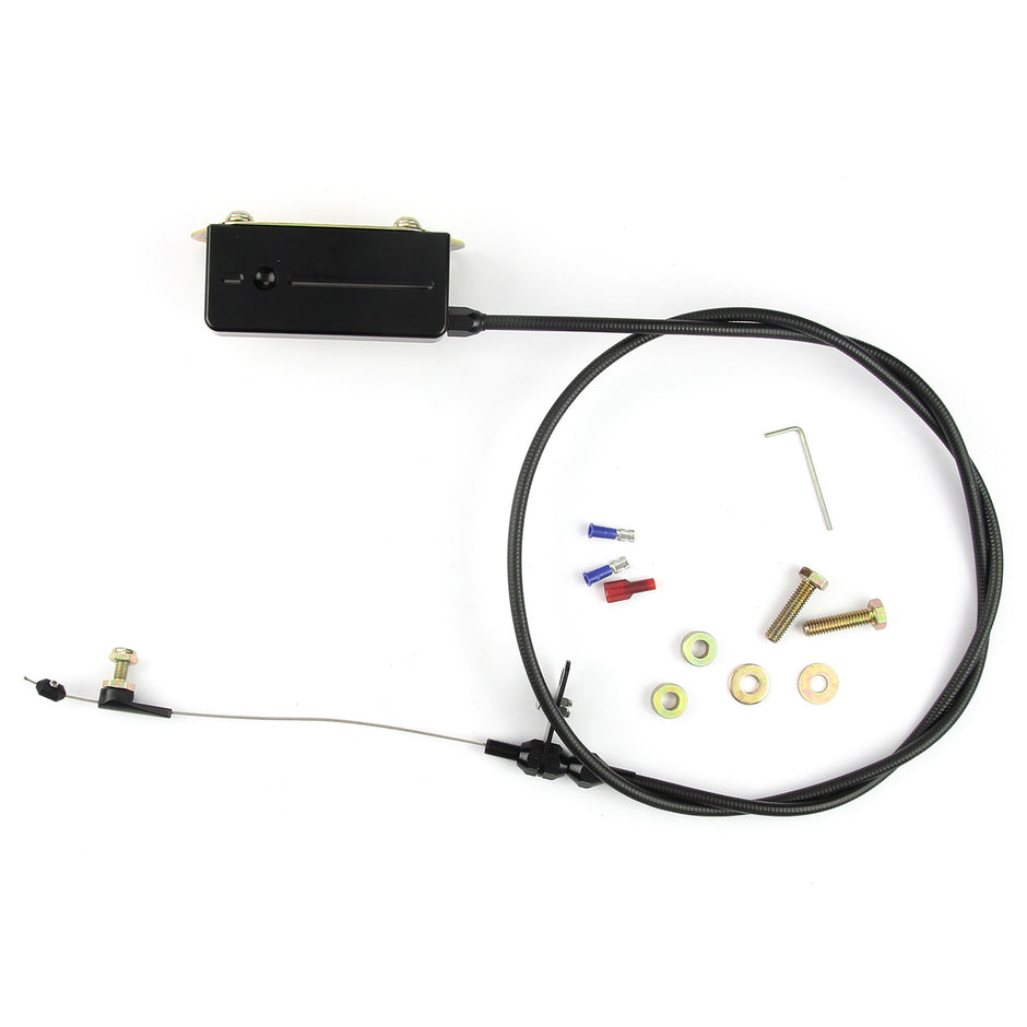 48" UNIVERSAL BLACK HOUSING ELECTRIC TH-400 KICKDOWN CABLE W/ BLACK FITTINGS