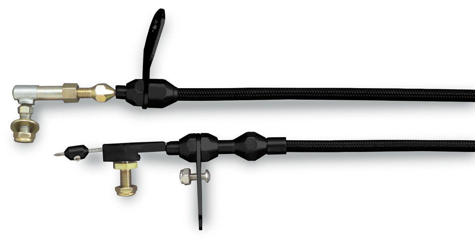 48" HI-TECH BLACK STAINLESS STEEL HOUSING 518 KICKDOWN CABLE W/ BLACK FITTINGS