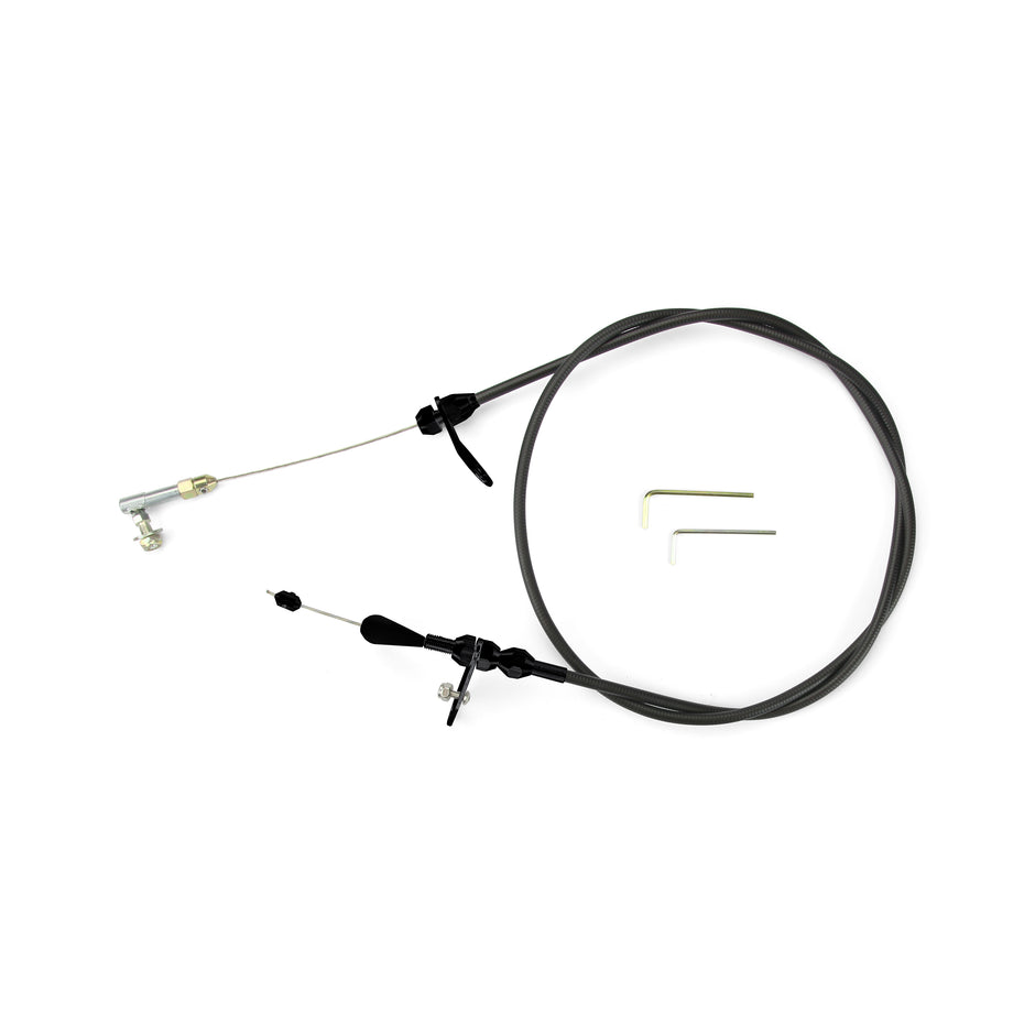 48" UNIVERSAL BLACK HOUSING 518 KICKDOWN CABLE W/ BLACK FITTINGS
