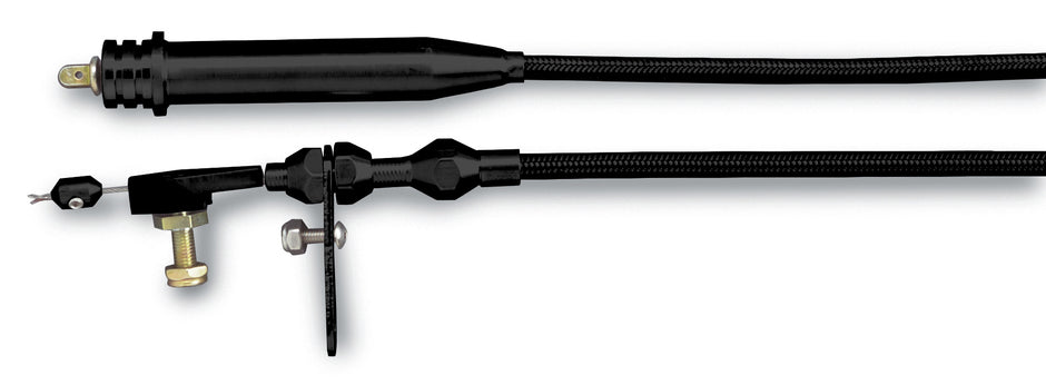 46" HI-TECH BLACK STAINLESS STEEL HOUSING 700-R4 KICKDOWN CABLE W/ BLACK FITTINGS