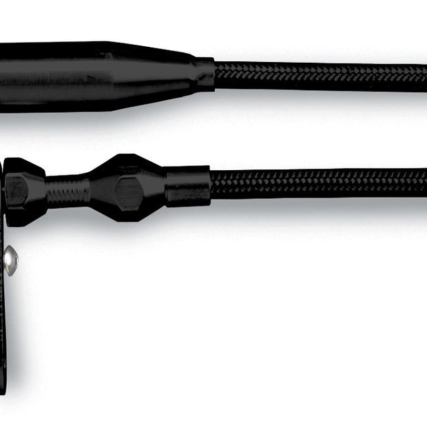 46" HI-TECH BLACK STAINLESS STEEL HOUSING 700-R4 KICKDOWN CABLE W/ BLACK FITTINGS