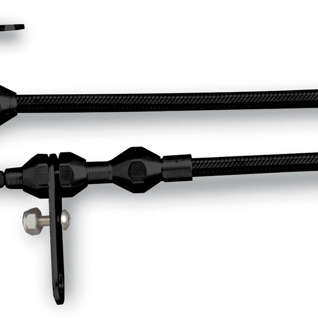 48" HI-TECH BLACK STAINLESS STEEL HOUSING FMX KICKDOWN CABLE W/ BLACK FITTINGS