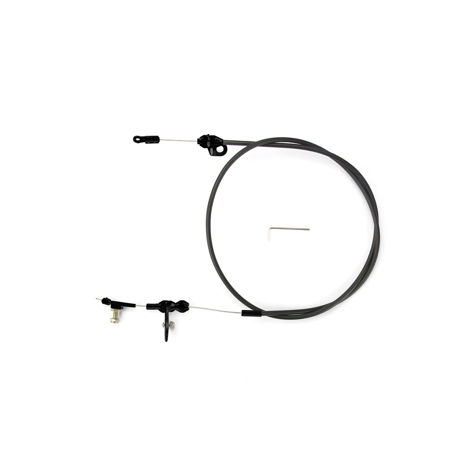 48" UNIVERSAL BLACK HOUSING FMX KICKDOWN CABLE W/ BLACK FITTINGS