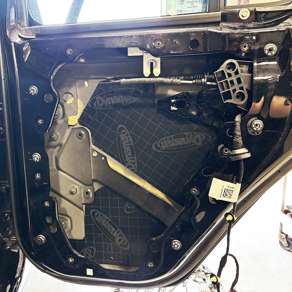 Jeep JLU Dynamat Door Kit Installed on Back Door