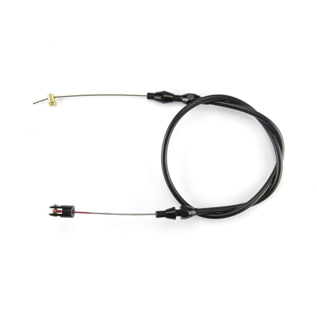 24" UNIVERSAL BLACK HOUSING BORLA 8 STACK INJECTION THROTTLE CABLE W/ BLACK FITTINGS