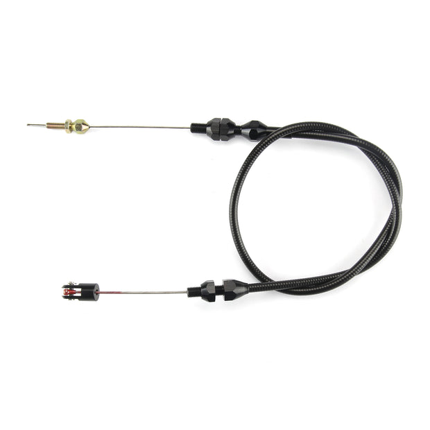 24" UNIVERSAL BLACK HOUSING BLOWER DRIVE THROTTLE CABLE W/ BLACK FITTINGS