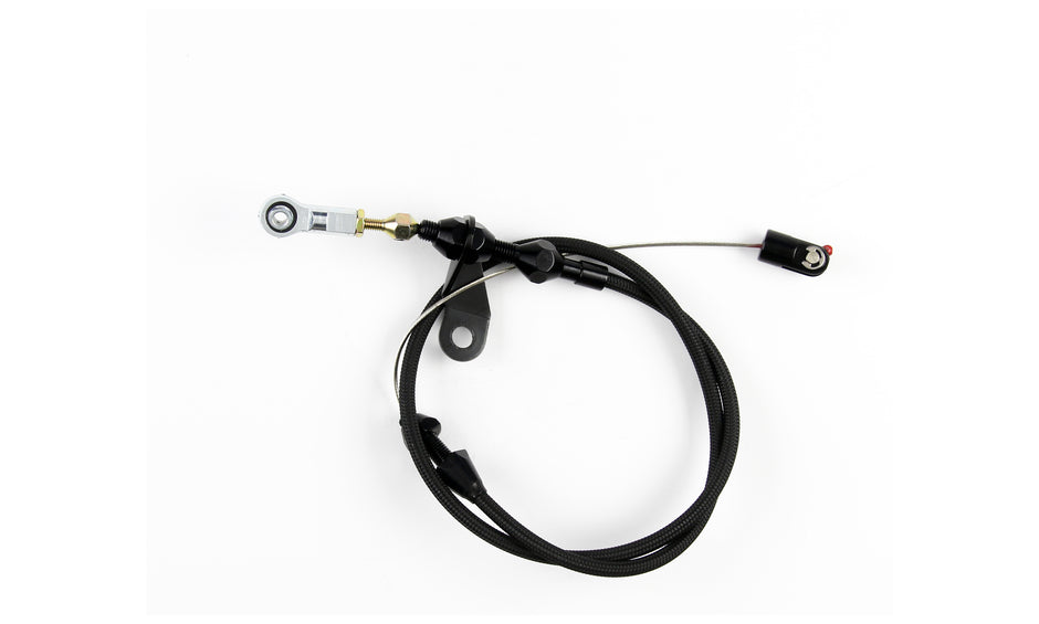 24" HI-TECH BLACK STAINLESS STEEL HOUSING INGLESE THROTTLE CABLE W/ BLACK FITTINGS