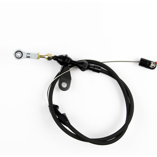36" HI-TECH BLACK STAINLESS STEEL HOUSING INGLESE THROTTLE CABLE W/ BLACK FITTINGS