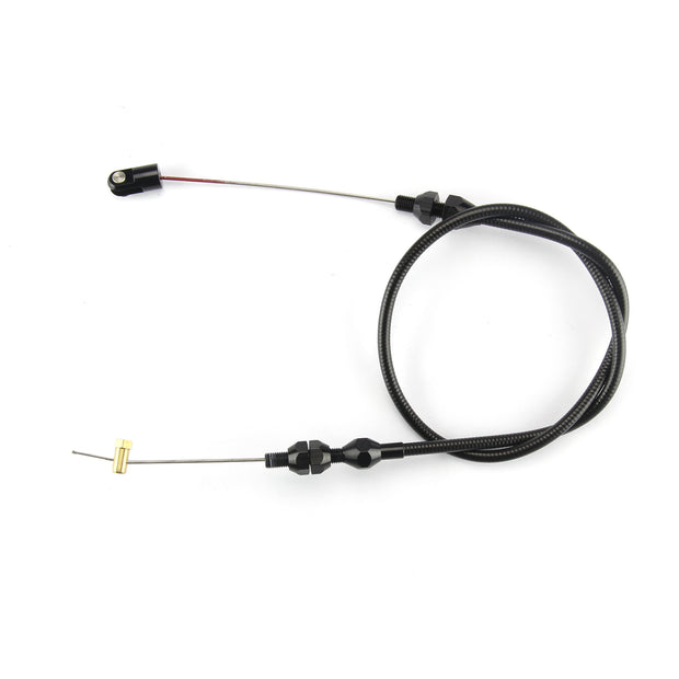 36" UNIVERSAL BLACK HOUSING LS1 THROTTLE CABLE W/ BLACK FITTINGS