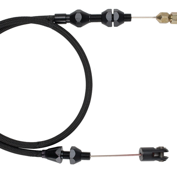 36" HI-TECH BLACK STAINLESS STEEL HOUSING RAMJET THROTTLE CABLE W/ BLACK FITTINGS