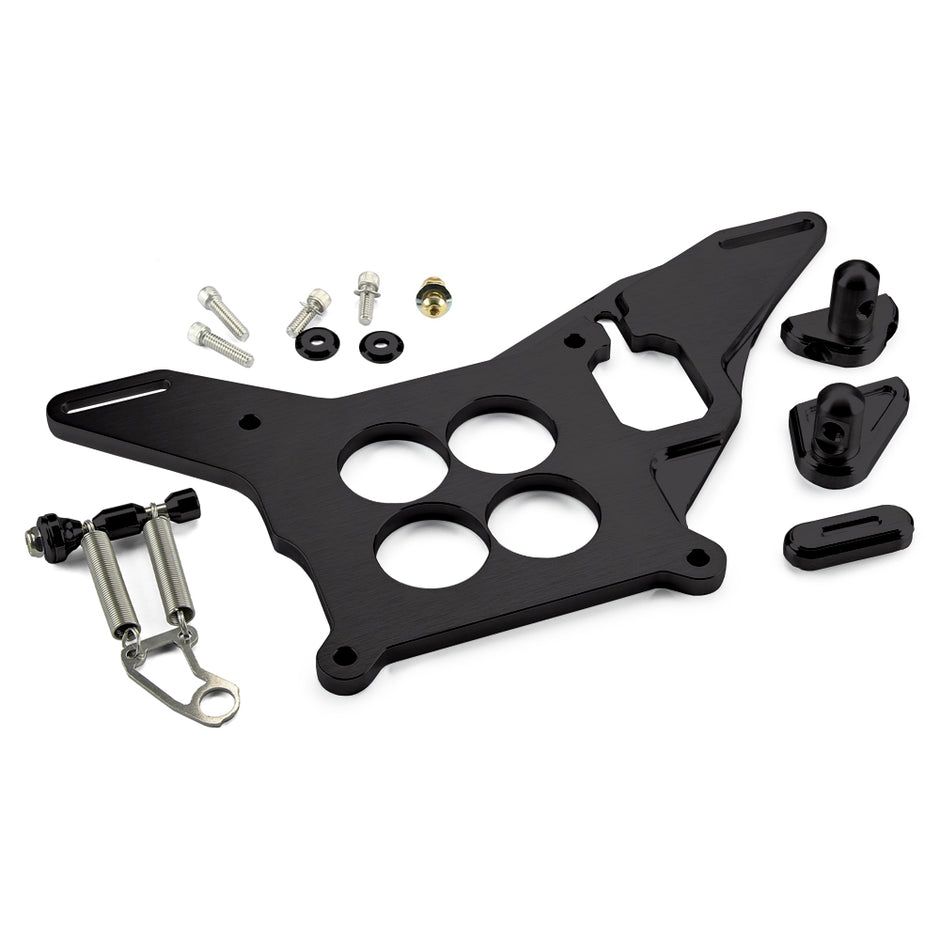 BLACK BILLET ALUMINUM THROTTLE BRACKET WITH KICKDOWN & SPRING RETURN KIT