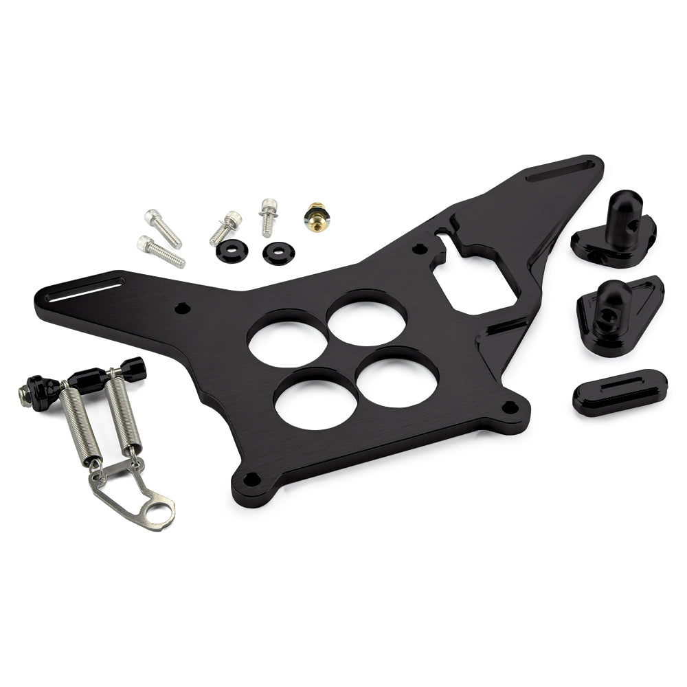 BLACK BILLET ALUMINUM THROTTLE BRACKET WITH KICKDOWN & SPRING RETURN KIT