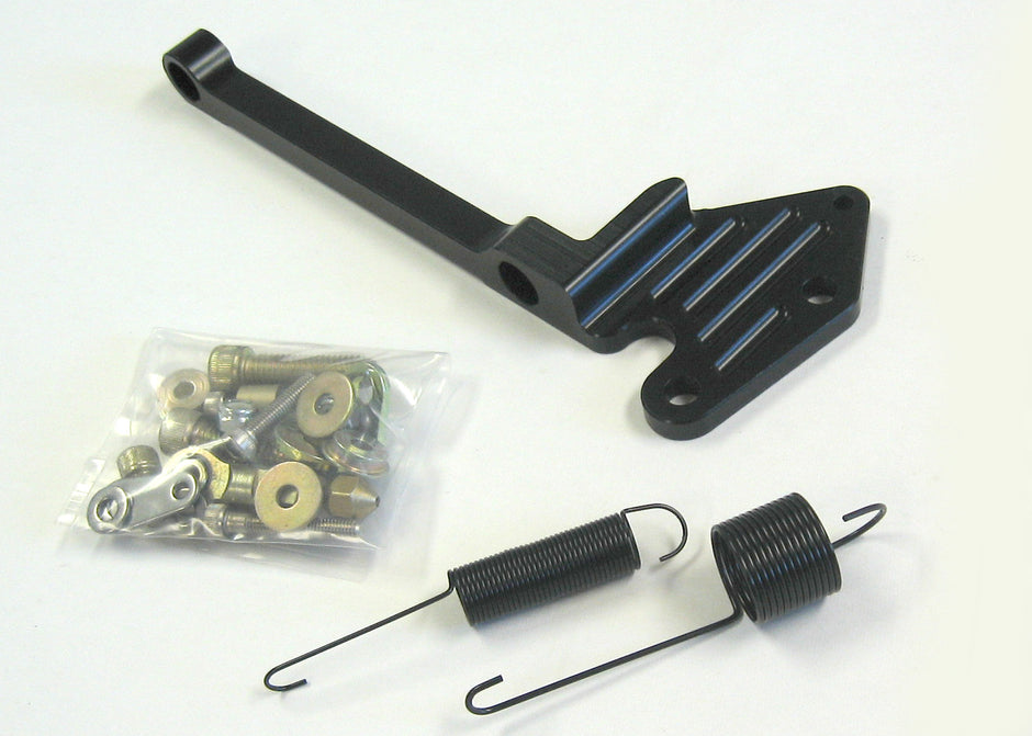 BRACKET BG SIX SHOOTER 440 MOPAR THROTTLE/KICKDOWN BLACK BILLET ALUMINUM