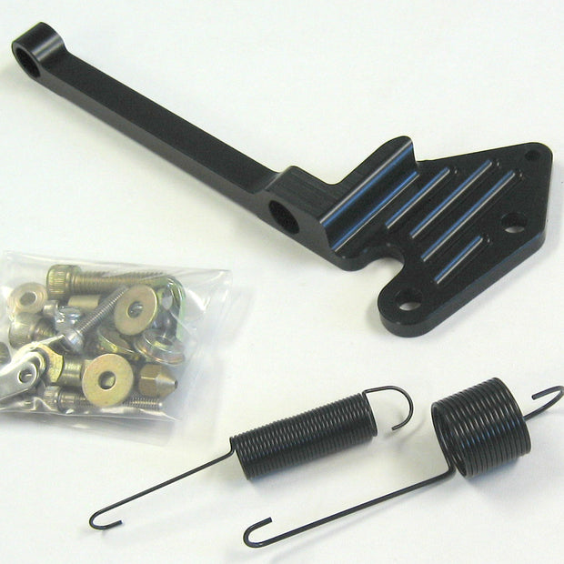 BRACKET BG SIX SHOOTER 440 MOPAR THROTTLE/KICKDOWN BLACK BILLET ALUMINUM