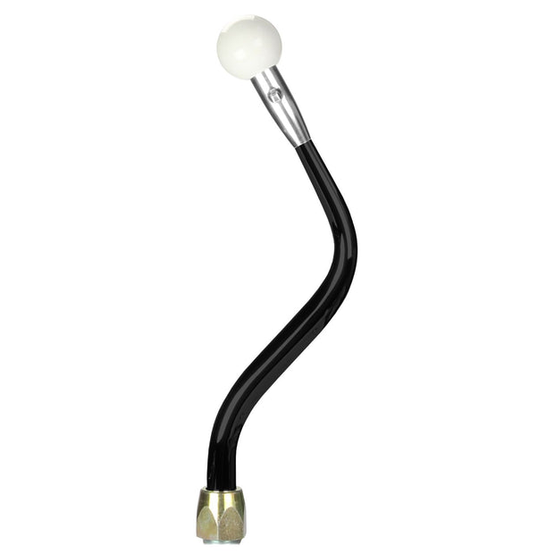 LOKAR ES Shifter Ford 6R80 Black 12" Bench Bend Lever Muscle Car White Knob ES6R80JXQW