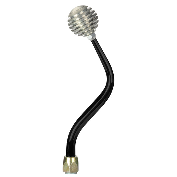 LOKAR ES Shifter Ford 6R80 Black 12" Bench Bend Lever Brushed Venetian Knob ES6R80JXV