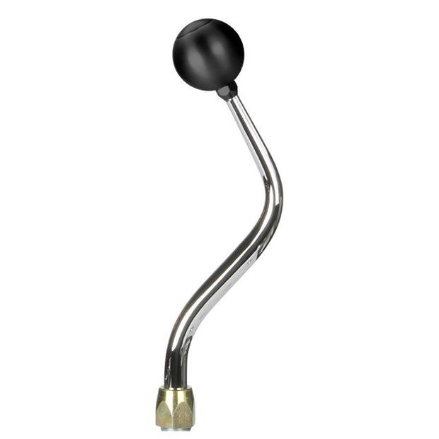 LOKAR ES Shifter Ford 6R80 Chrome 12" Bench Bend Lever Black Round Knob ES6R80JRB