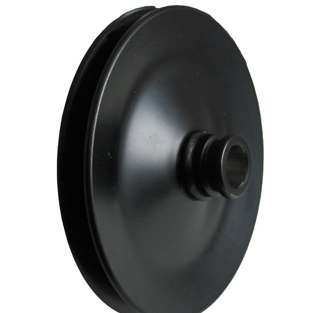 Borgeson - Power Steering Pulley - P/N: 801105 - Black steel power steering pump pulley. 5-1/2 in. Diameter 1-Row V-Belt press-on style.