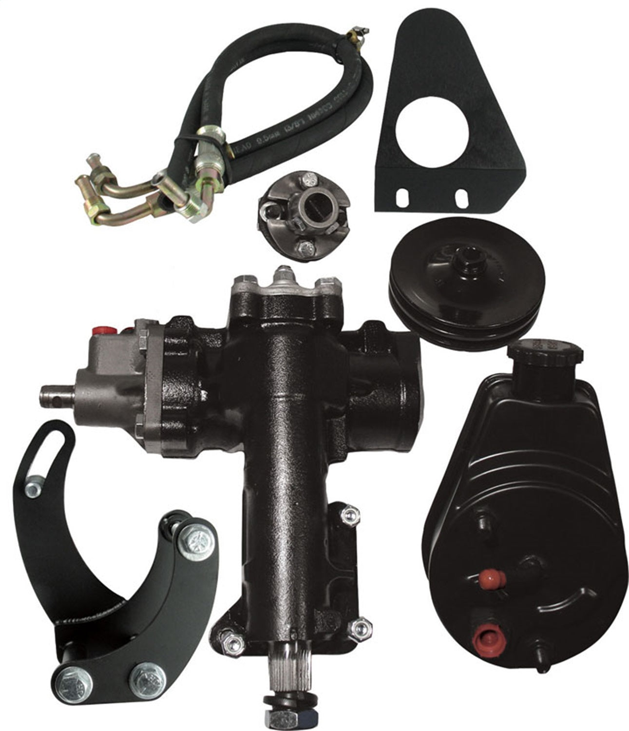 Borgeson - Steering Conversion Kit - P/N: 999010 - 1955-1957 Chevy complete power steering conversion kit. For cars with a SBC front motor mounts and a 1 in. Double-D column.