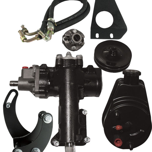 Borgeson - Steering Conversion Kit - P/N: 999005 - 1955-1957 Chevy complete power steering conversion kit. For cars with a SBC/SWP and a 3/4 in.-36 spline column.