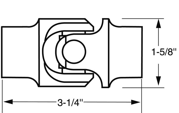 Borgeson - Steering U-Joint - P/N: 114964 - Stainless steel single steering universal joint. Fits 3/4 in. Double-D X 3/4 in. Smooth bore.