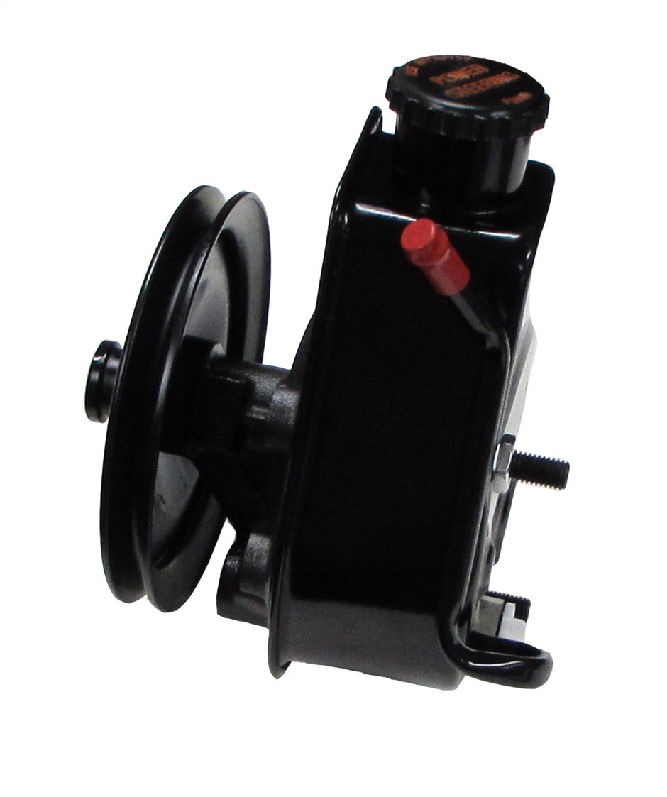 Borgeson - Power Steering Pump - P/N: 800322 - P/S Pump, Saginaw self contained, black powder coated reservoir with top return tube. Includes single row v-belt pulley.