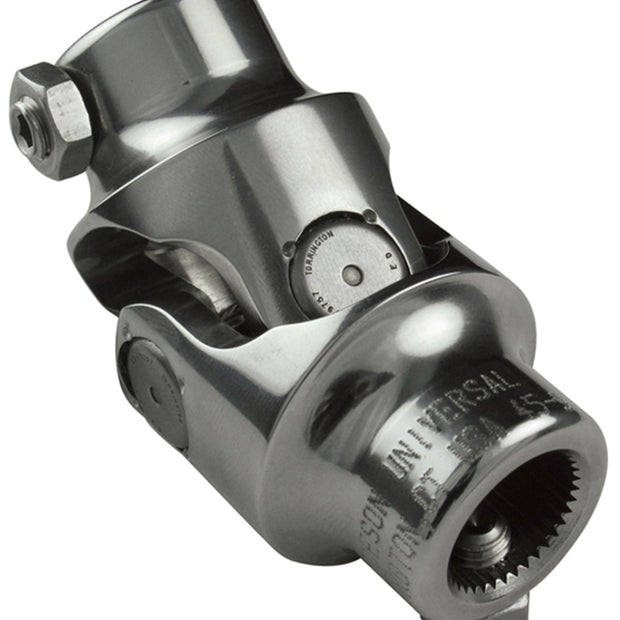 Borgeson - Steering U-Joint - P/N: 123412 - Polished stainless steel single steering universal joint. Fits 3/4 in.-36 Spline X 9/16 in.-36 Spline.