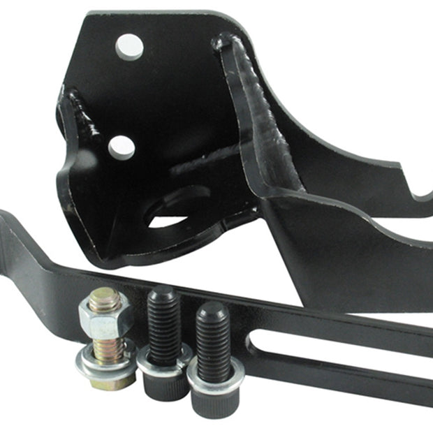 Borgeson - Pump Bracket - P/N: 802404 - Power steering pump bracket. Natural steel. Fits 55-57 Chevy with original front motor mounts.