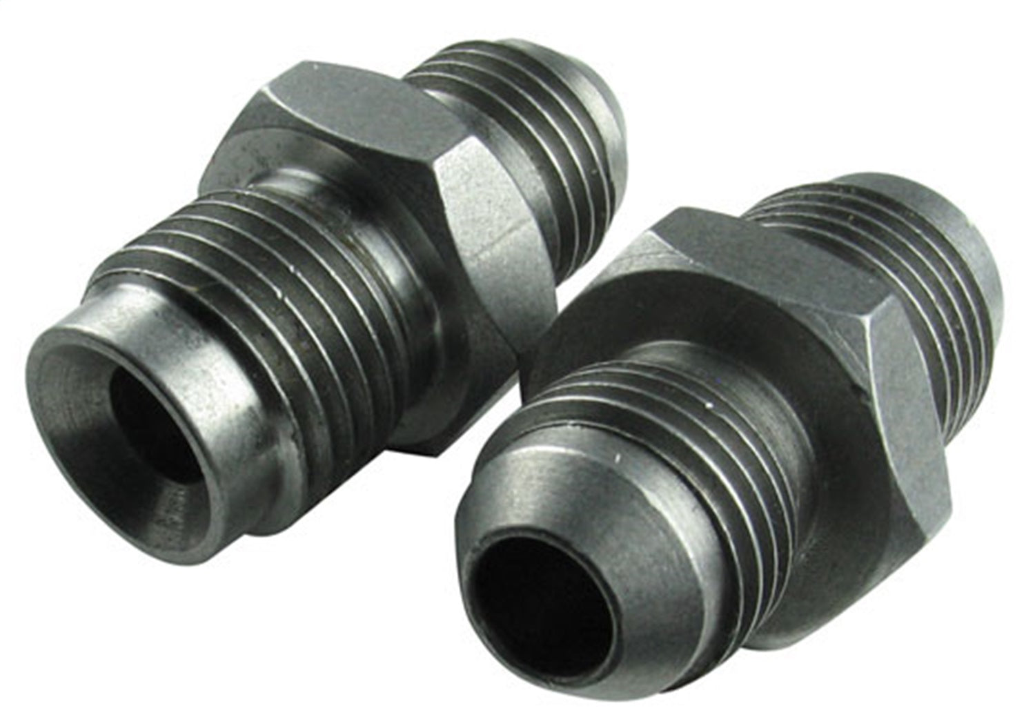 Borgeson - AN Hose Adapters - P/N: 925121 - Power Steering Hose Adapter Set. Adapts Borgeson Ford power conversion box to a -6AN for custom hose applications. Stainless Steel. -6AN to 16MM X 1.5 Flare.